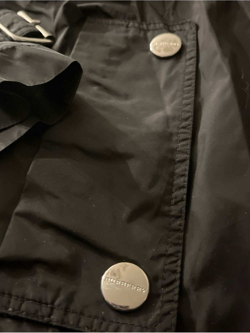 Burberry Brit Black Rain Coat Women’s Windbreaker UK 14 USA 12 - Picture 6 of 16